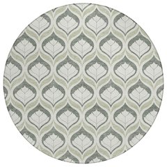 Machine Washable Indoor/Outdoor Chantille ACN2379 Green 8' x 8' Round Rug