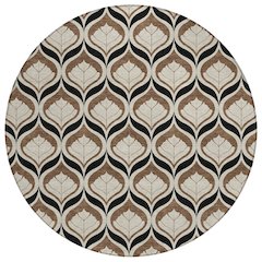 Machine Washable Indoor/Outdoor Chantille ACN2379 Brown 8' x 8' Round Rug
