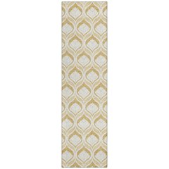 Machine Washable Indoor/Outdoor Chantille ACN2379 Gold 2'3" x 7'6" Runner Rug