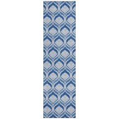 Machine Washable Indoor/Outdoor Chantille ACN2379 Blue 2'3" x 7'6" Runner Rug