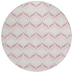 Machine Washable Indoor/Outdoor Chantille ACN2379 Pink 8' x 8' Round Rug