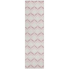 Machine Washable Indoor/Outdoor Chantille ACN2379 Pink 2'3" x 7'6" Runner Rug