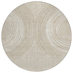 Machine Washable Indoor/Outdoor Chantille ACN2380 Brown 8' x 8' Round Rug