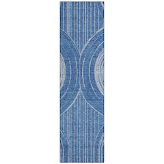 Machine Washable Indoor/Outdoor Chantille ACN2380 Blue 2'3" x 7'6" Runner Rug