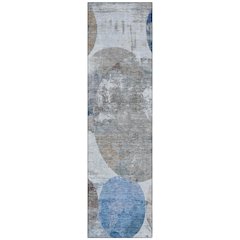 Machine Washable Indoor/Outdoor Chantille ACN2381 Blue 2'3" x 7'6" Runner Rug