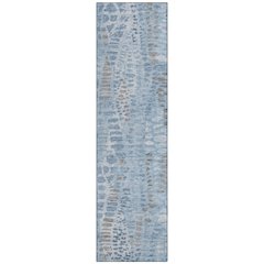 Machine Washable Indoor/Outdoor Chantille ACN2382 Blue 2'3" x 7'6" Runner Rug