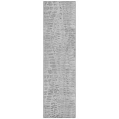 Machine Washable Indoor/Outdoor Chantille ACN2382 Gray 2'3" x 7'6" Runner Rug