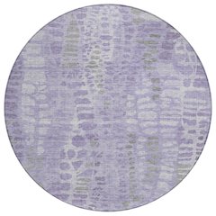 Machine Washable Indoor/Outdoor Chantille ACN2382 Purple 8' x 8' Round Rug