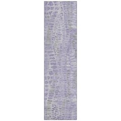 Machine Washable Indoor/Outdoor Chantille ACN2382 Purple 2'3" x 7'6" Runner Rug