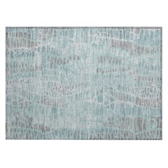 Machine Washable Indoor/Outdoor Chantille ACN2382 Teal 1'8" x 2'6" Rug
