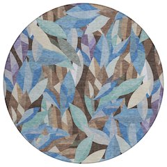 Machine Washable Indoor/Outdoor Chantille ACN2383 Brown 8' x 8' Round Rug