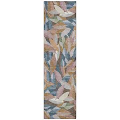 Machine Washable Indoor/Outdoor Chantille ACN2383 Orange 2'3" x 7'6" Runner Rug