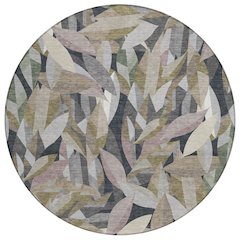 Machine Washable Indoor/Outdoor Chantille ACN2383 Brown 8' x 8' Round Rug