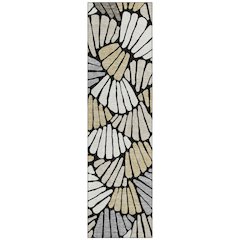 Machine Washable Indoor/Outdoor Chantille ACN2384 Black 2'3" x 7'6" Runner Rug