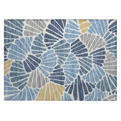 Machine Washable Indoor/Outdoor Chantille ACN2384 Blue 1'8" x 2'6" Rug