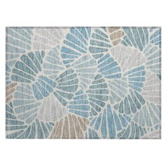 Machine Washable Indoor/Outdoor Chantille ACN2384 Teal 1'8" x 2'6" Rug