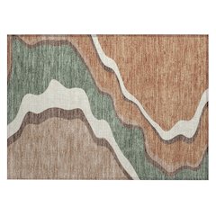 Machine Washable Indoor/Outdoor Chantille ACN2386 Orange 1'8" x 2'6" Rug