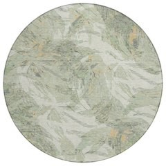 Machine Washable Indoor/Outdoor Chantille ACN2387 Green 8' x 8' Round Rug