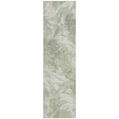 Machine Washable Indoor/Outdoor Chantille ACN2387 Green 2'3" x 7'6" Runner Rug