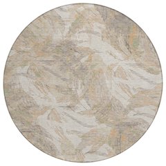 Machine Washable Indoor/Outdoor Chantille ACN2387 Brown 8' x 8' Round Rug