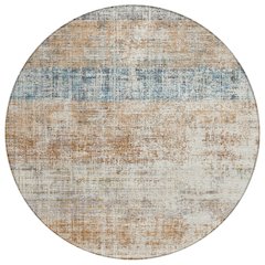 Machine Washable Indoor/Outdoor Chantille ACN2388 Orange 8' x 8' Round Rug