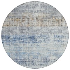 Machine Washable Indoor/Outdoor Chantille ACN2388 Blue 8' x 8' Round Rug