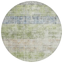 Machine Washable Indoor/Outdoor Chantille ACN2388 Green 8' x 8' Round Rug