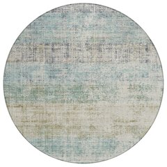 Machine Washable Indoor/Outdoor Chantille ACN2388 Teal 8' x 8' Round Rug