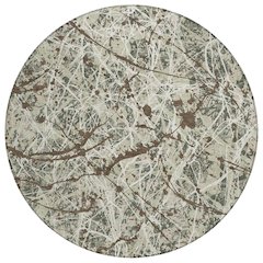Machine Washable Indoor/Outdoor Chantille ACN2389 Green 8' x 8' Round Rug