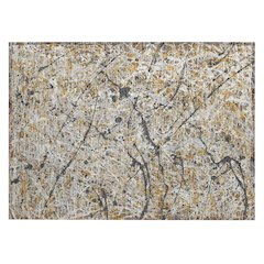 Machine Washable Indoor/Outdoor Chantille ACN2389 Brown 1'8" x 2'6" Rug