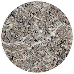 Machine Washable Indoor/Outdoor Chantille ACN2389 Black 8' x 8' Round Rug
