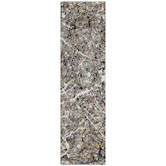Machine Washable Indoor/Outdoor Chantille ACN2389 Black 2'3" x 7'6" Runner Rug