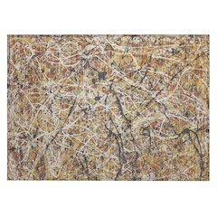 Machine Washable Indoor/Outdoor Chantille ACN2389 Gold 1'8" x 2'6" Rug