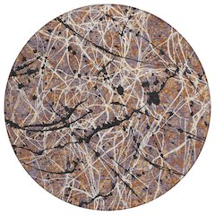Machine Washable Indoor/Outdoor Chantille ACN2389 Orange 8' x 8' Round Rug
