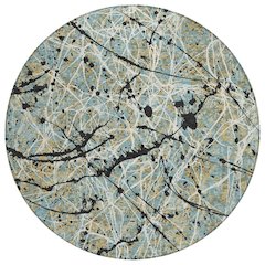 Machine Washable Indoor/Outdoor Chantille ACN2389 Teal 8' x 8' Round Rug