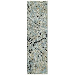 Machine Washable Indoor/Outdoor Chantille ACN2389 Teal 2'3" x 7'6" Runner Rug