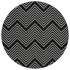 Machine Washable Indoor/Outdoor Chantille ACN2390 Black 8' x 8' Round Rug