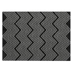 Machine Washable Indoor/Outdoor Chantille ACN2390 Black 1'8" x 2'6" Rug