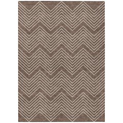 Machine Washable Indoor/Outdoor Chantille ACN2390 Brown 2'6" x 3'10" Rug