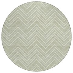 Machine Washable Indoor/Outdoor Chantille ACN2390 Green 8' x 8' Round Rug