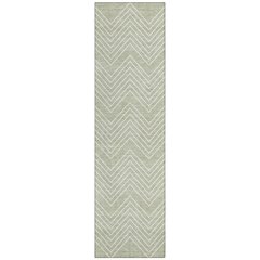 Machine Washable Indoor/Outdoor Chantille ACN2390 Green 2'3" x 7'6" Runner Rug