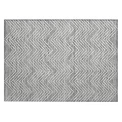 Machine Washable Indoor/Outdoor Chantille ACN2390 Gray 1'8" x 2'6" Rug