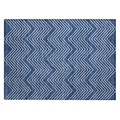 Machine Washable Indoor/Outdoor Chantille ACN2390 Blue 1'8" x 2'6" Rug