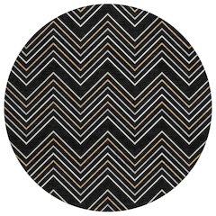 Machine Washable Indoor/Outdoor Chantille ACN2391 Black 8' x 8' Round Rug