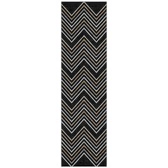 Machine Washable Indoor/Outdoor Chantille ACN2391 Black 2'3" x 7'6" Runner Rug