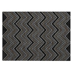 Machine Washable Indoor/Outdoor Chantille ACN2391 Black 1'8" x 2'6" Rug