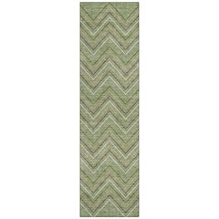 Machine Washable Indoor/Outdoor Chantille ACN2391 Green 2'3" x 7'6" Runner Rug