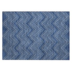 Machine Washable Indoor/Outdoor Chantille ACN2391 Blue 1'8" x 2'6" Rug