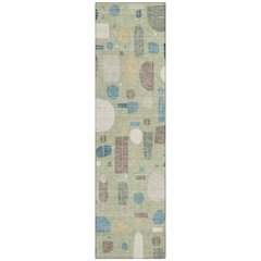 Machine Washable Indoor/Outdoor Chantille ACN2393 Green 2'3" x 7'6" Runner Rug