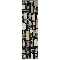 Machine Washable Indoor/Outdoor Chantille ACN2393 Black 2'3" x 7'6" Runner Rug